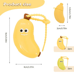 4-piece banana toothbrush head covers with toothpaste storage - packaging