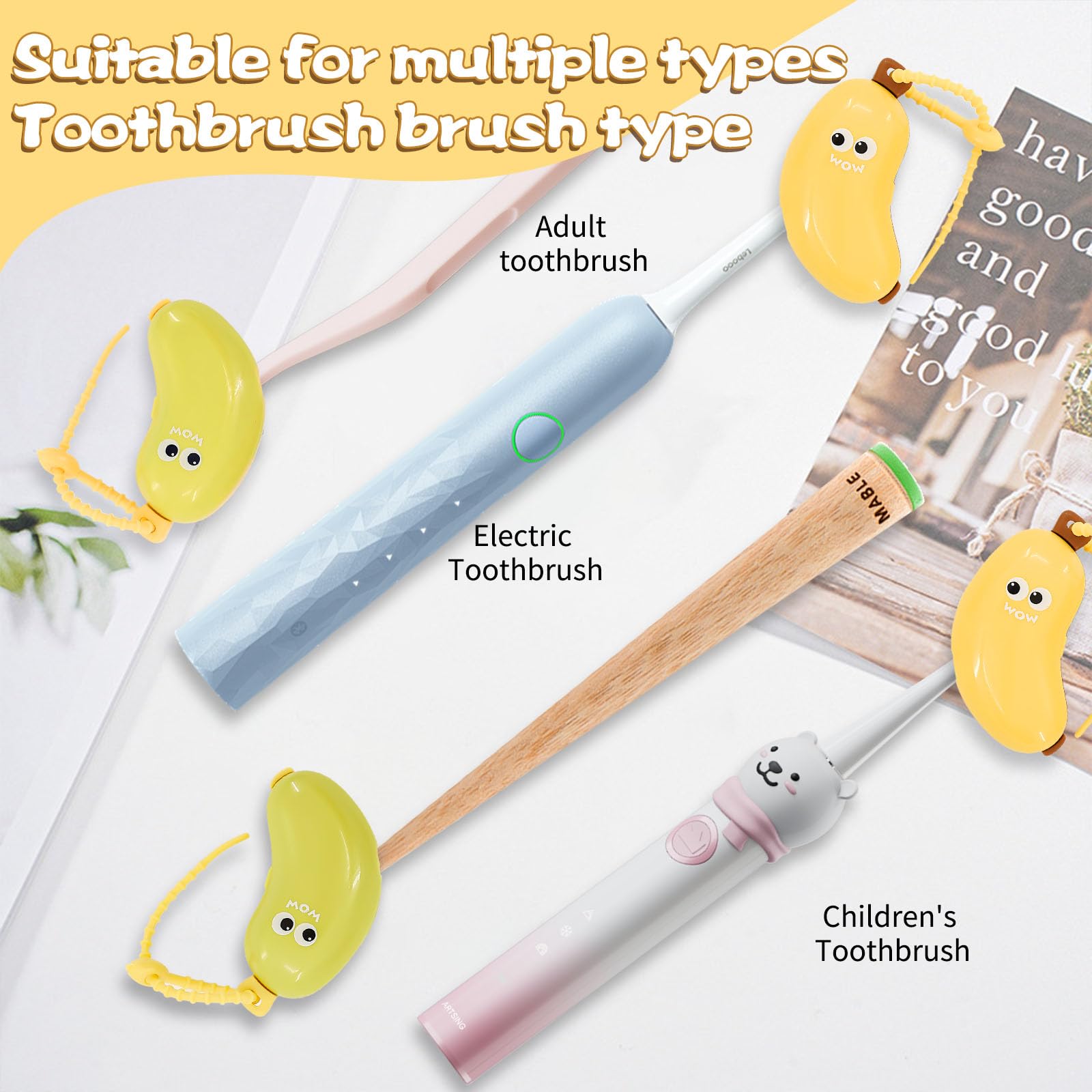 Travel case in yellow banana design - hanging hook and portable