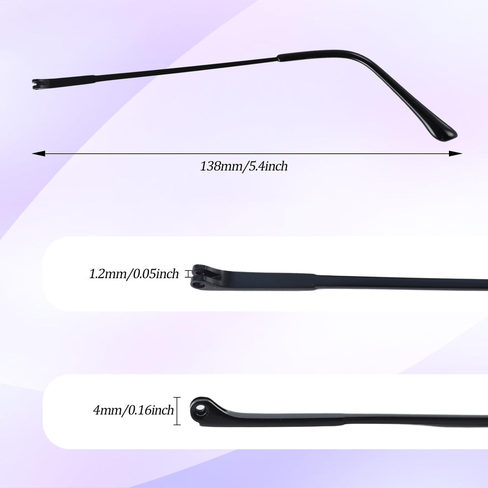 Universal fit black metal temple replacement for glasses