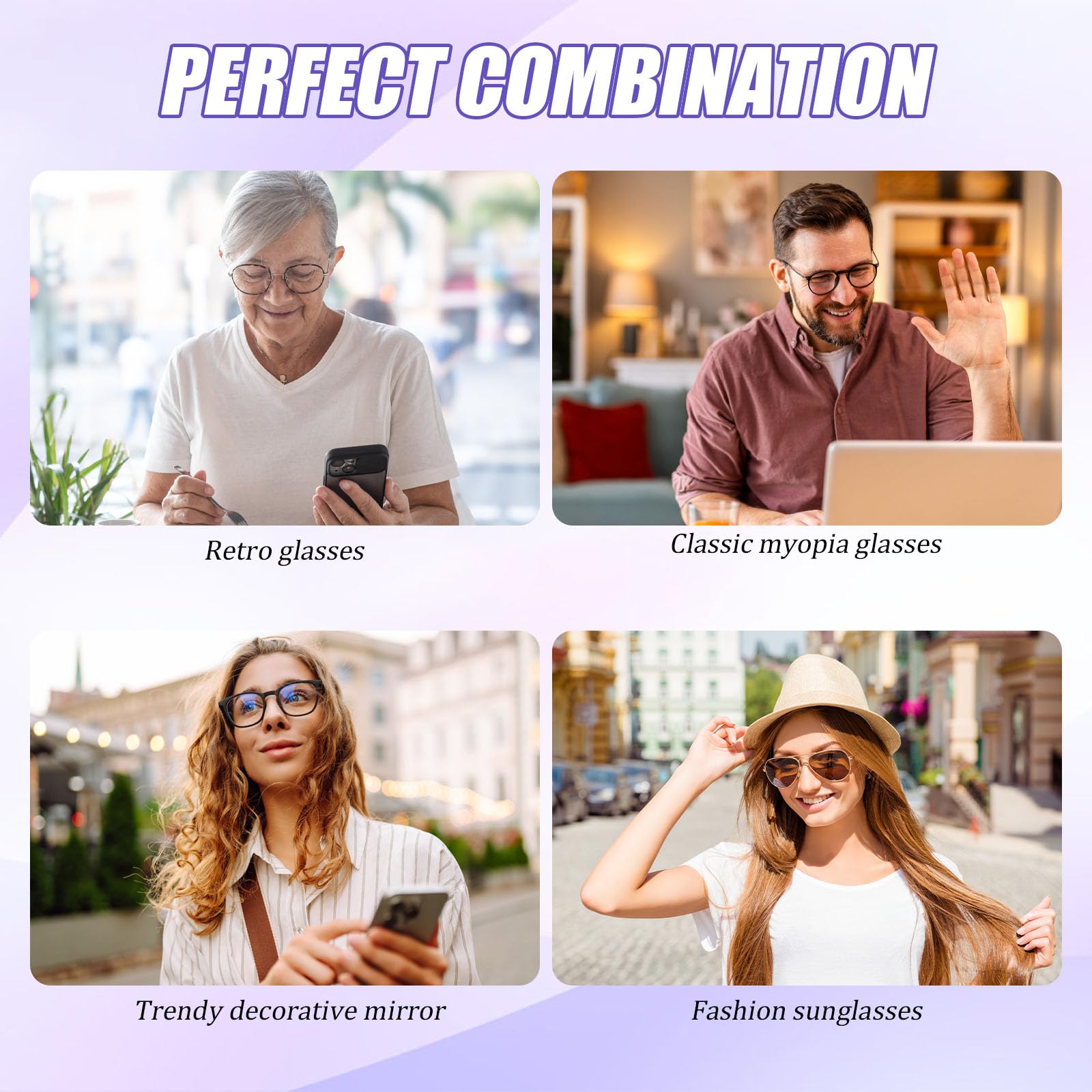 Pair of black eyeglass arms with hardware package