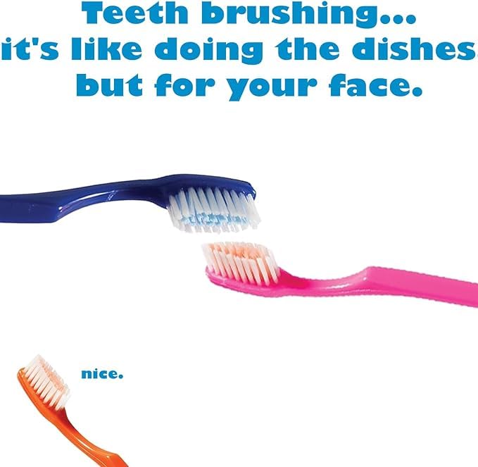 Close-up of minty packaging and color variety of Mintburst toothbrushes.