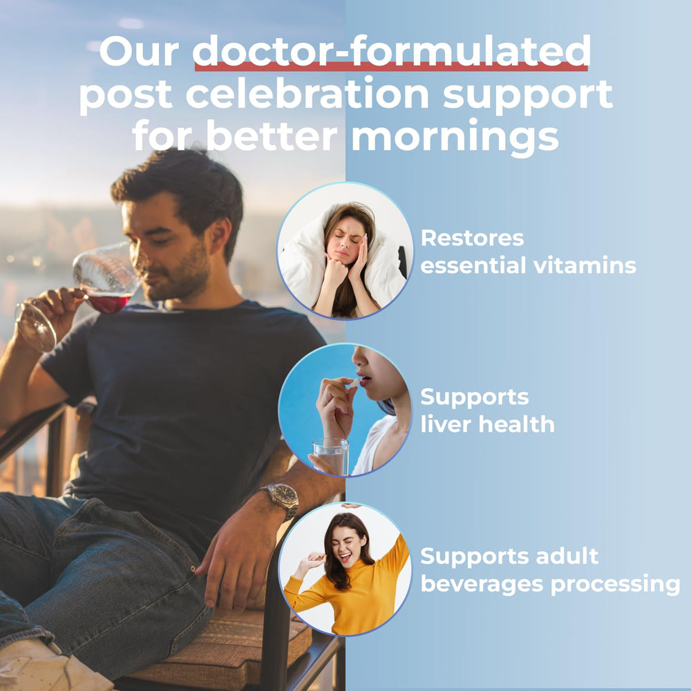 Concept image showing post-celebration relief and morning restoration