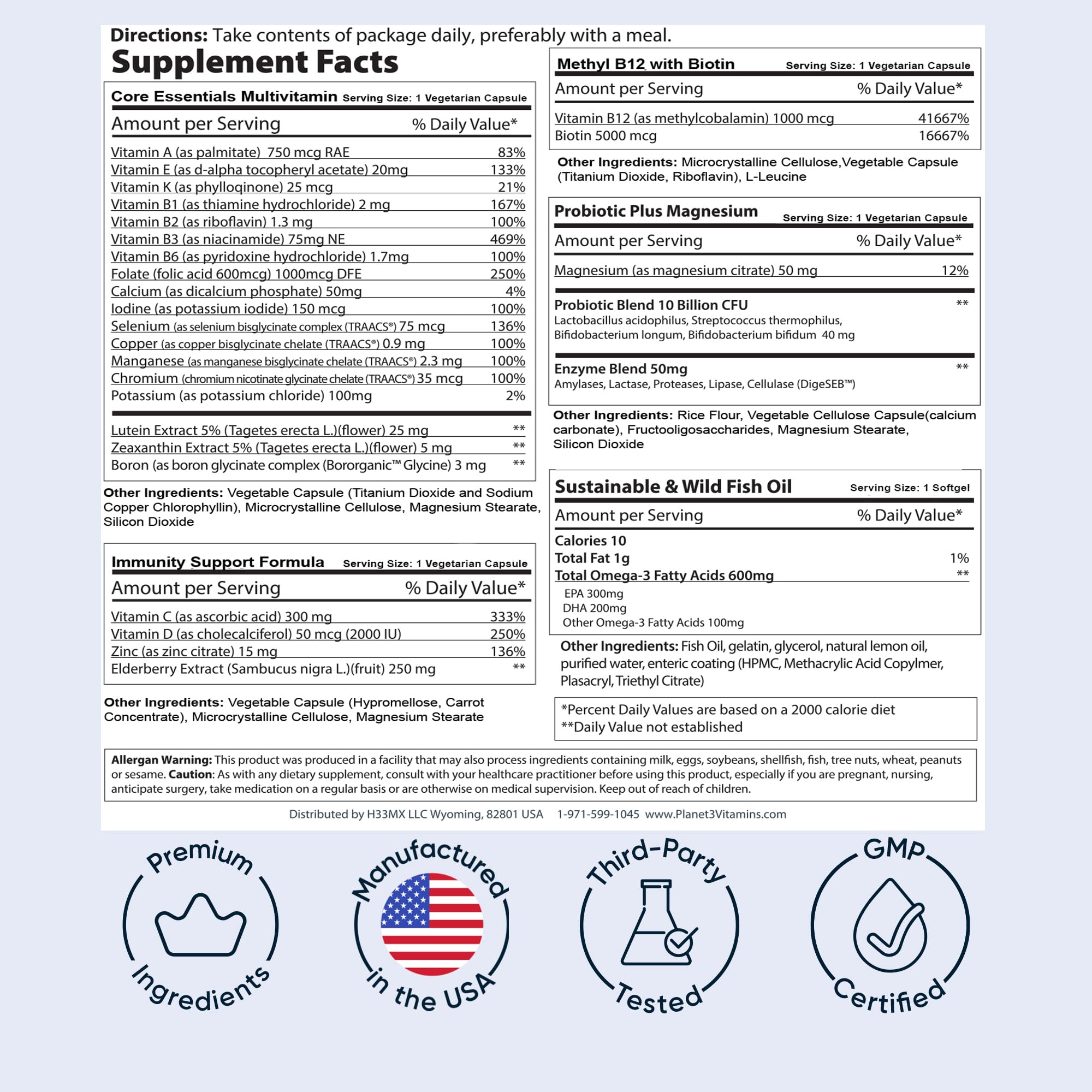 Freshness-dated daily vitamin packs
