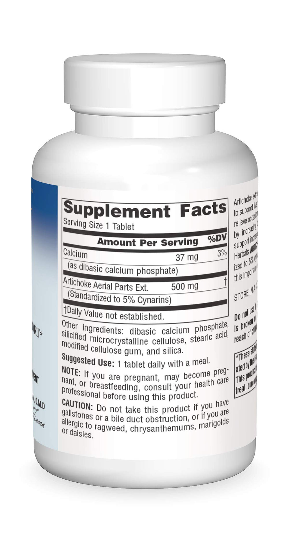 Close-up of Artichoke Extract Tablet showing round tablet