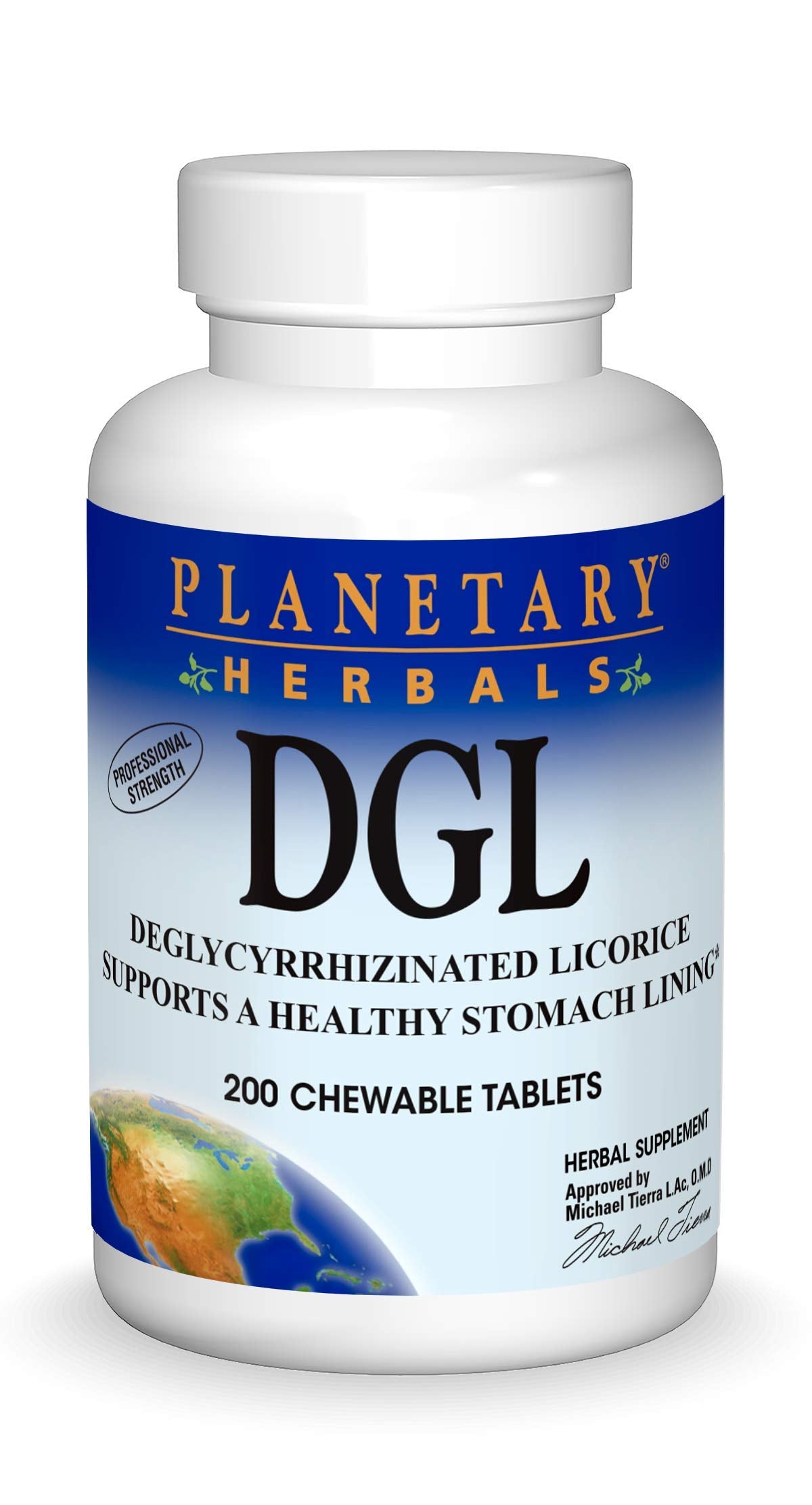 Planetary Herbals DGL deglycyrrhizinated licorice bottle - 200 tablets