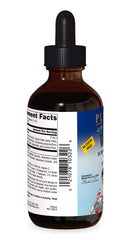 4 oz bottle of Planetary Herbals Echinacea-Elderberry Syrup on white background