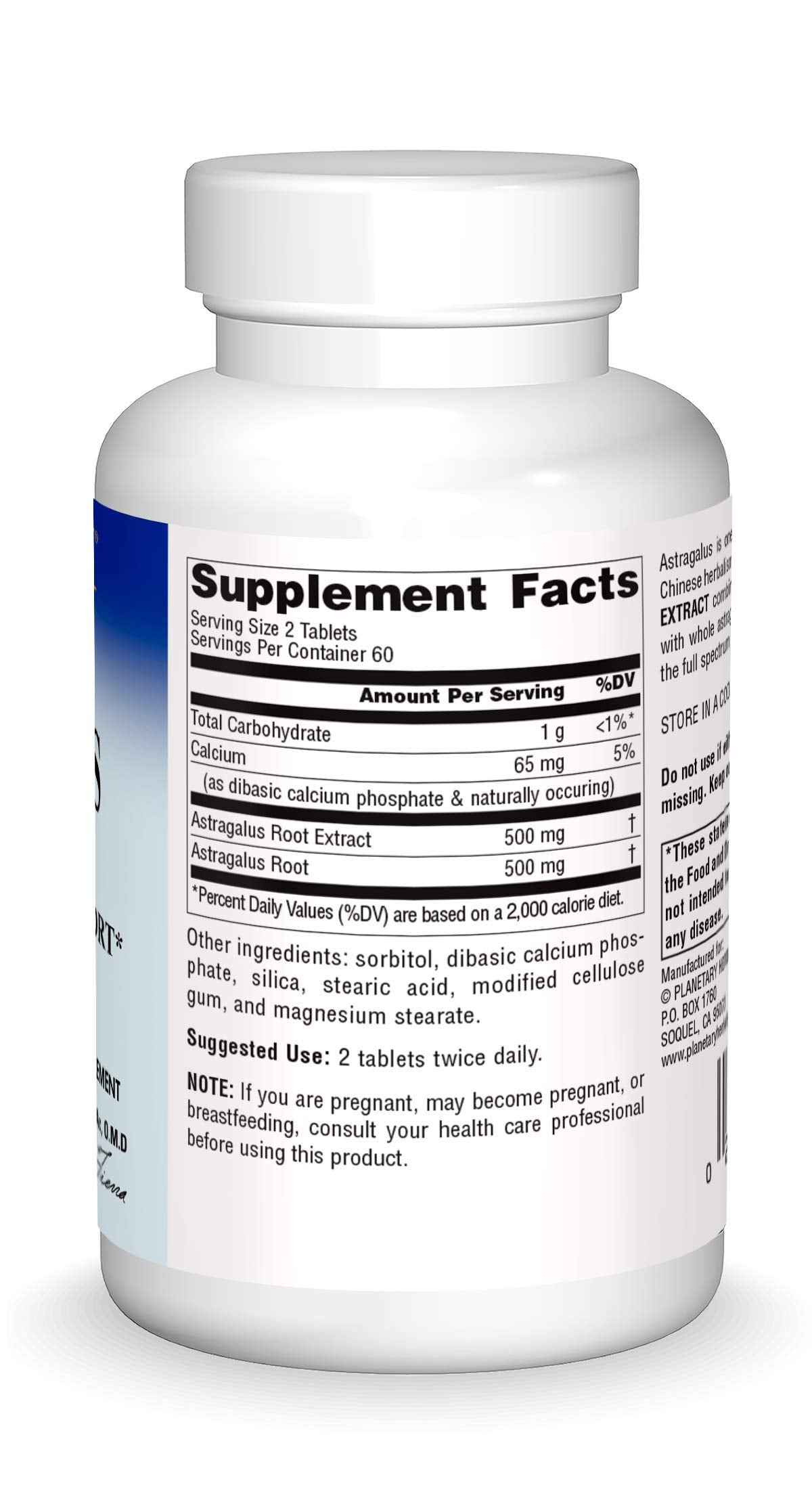 Whole astragalus root and extract components for immune support