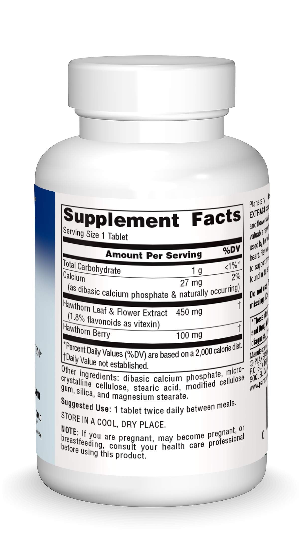 Hawthorn extract tablets with product label