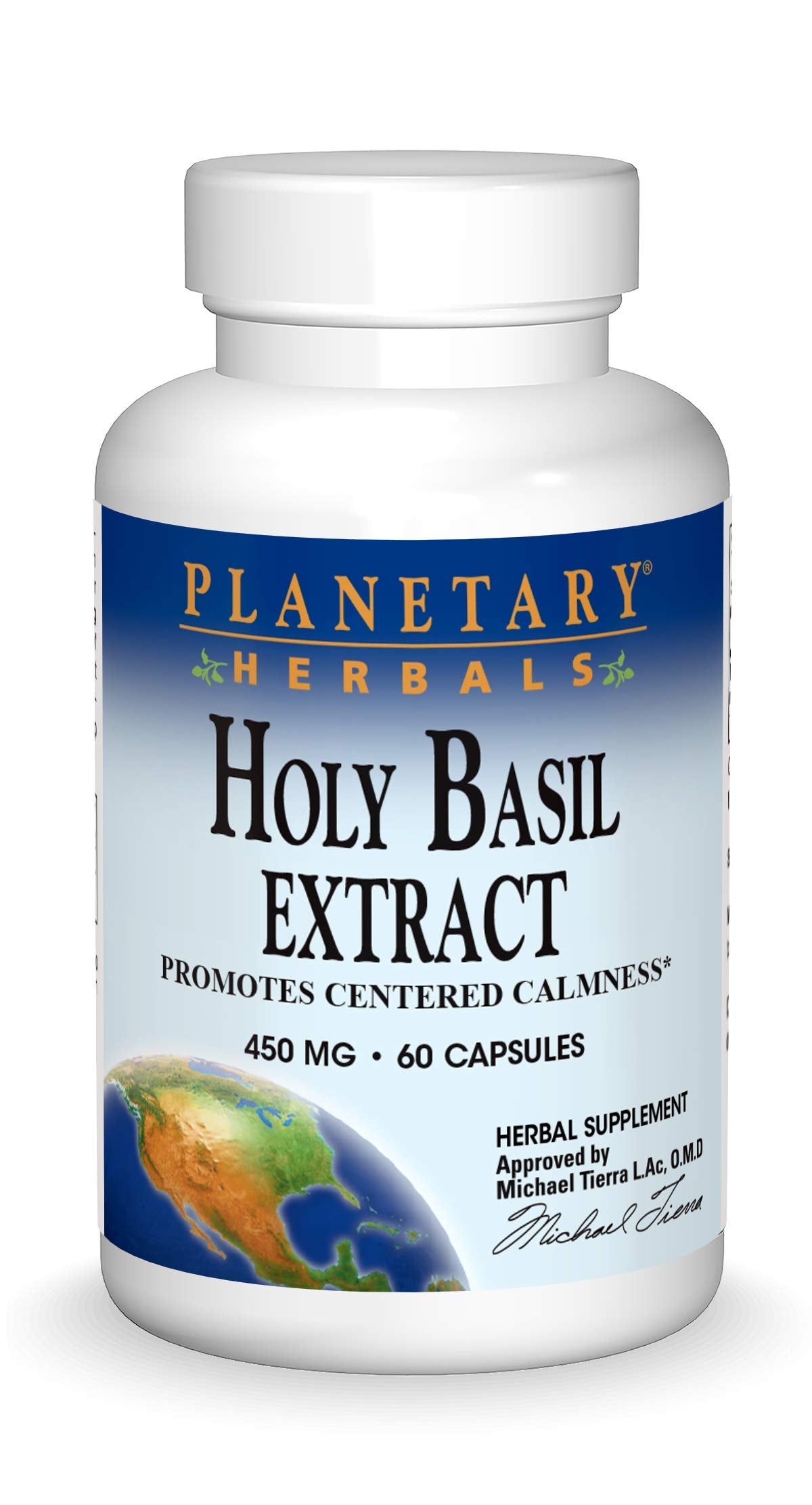 Planetary Herbals Holy Basil Capsules bottle close-up