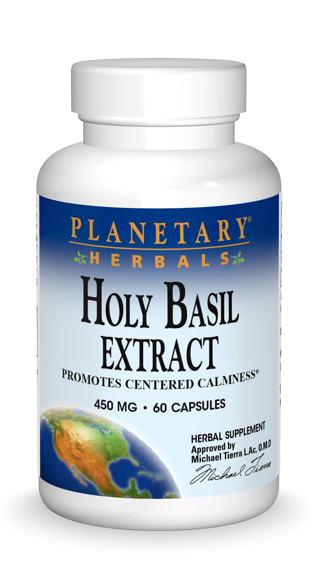 Planetary Herbals Holy Basil Capsules bottle close-up