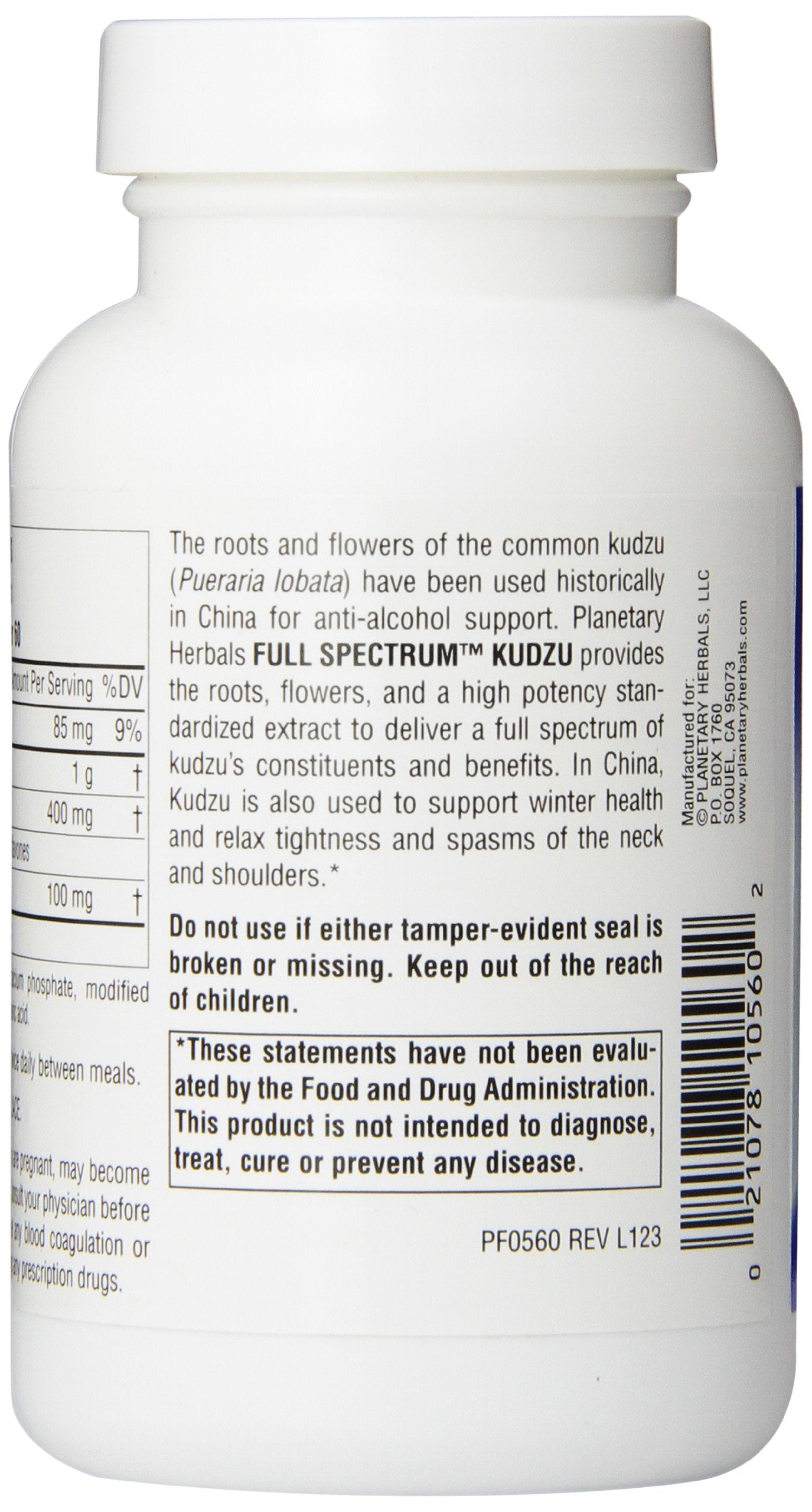 Kudzu tablets on white background