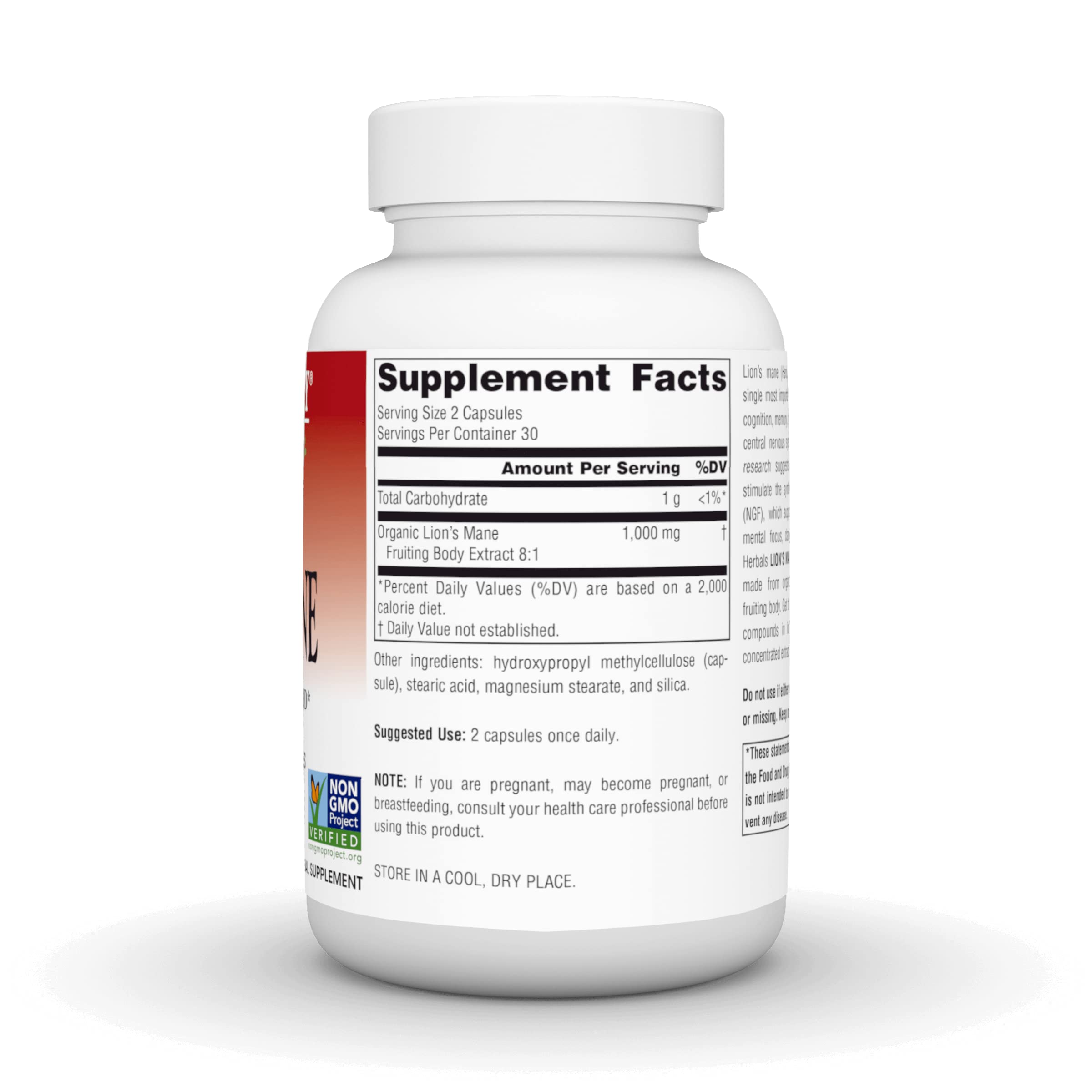 60 vegan capsules in Lion's Mane bottle