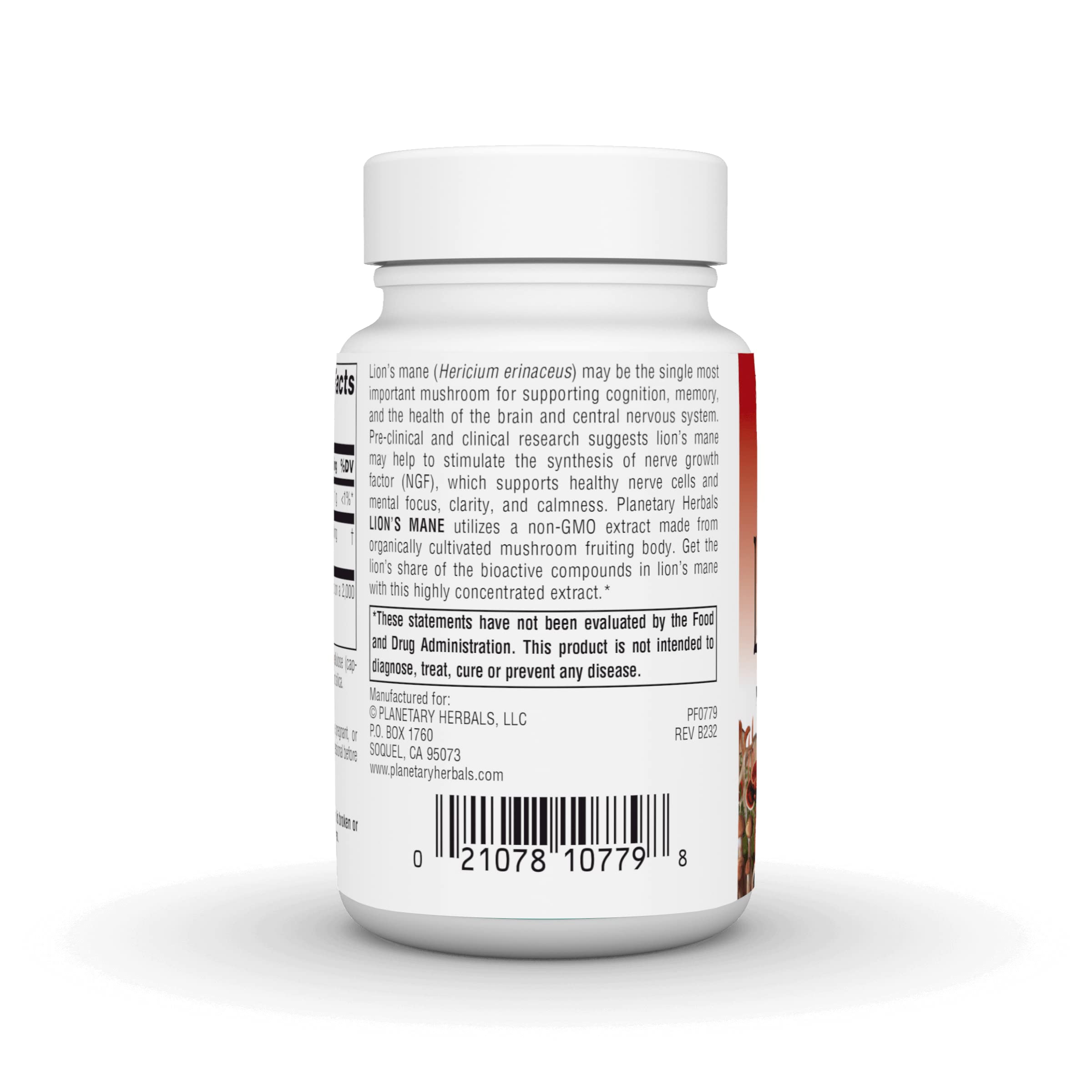 Lion's Mane 1000 mg label close-up