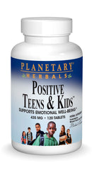 Bottle of Planetary Herbals Positive Teens & Kids 435mg with 120 tablets