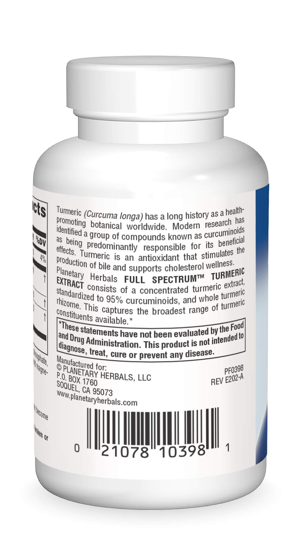 Close-up of turmeric extract tablets showing 95% curcuminoids