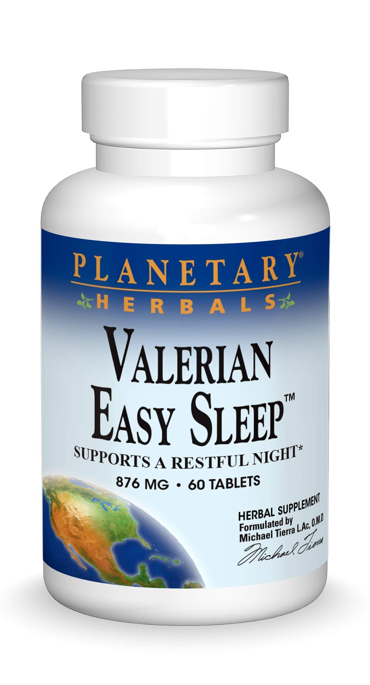 Planetary Herbals Valerian Easy Sleep tablets bottle close-up