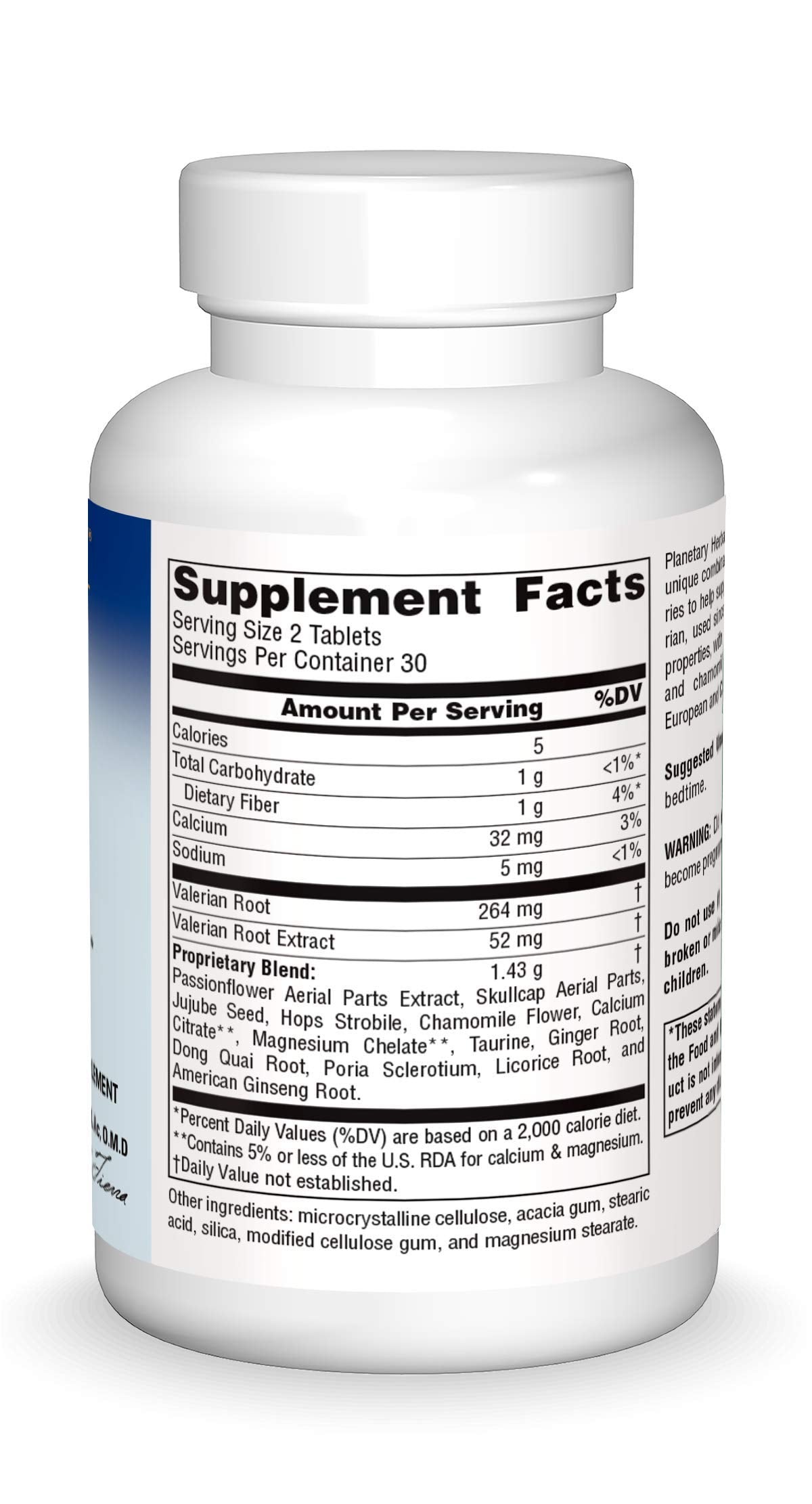 60-count bottle of Planetary Herbals Valerian Easy Sleep