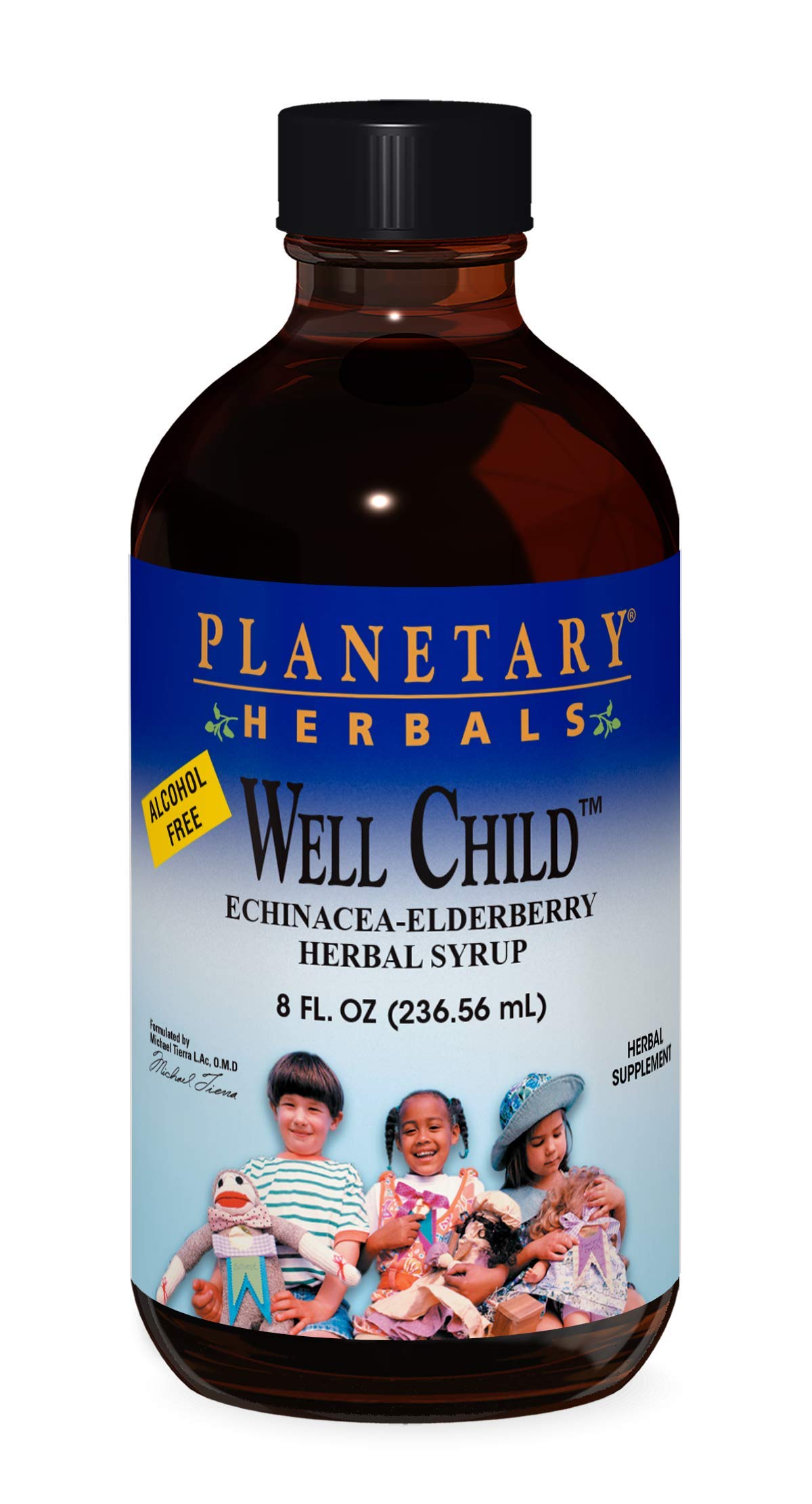 Bottle of Planetary Formulas Well Child Echinacea-Elderberry Syrup 8 fl oz