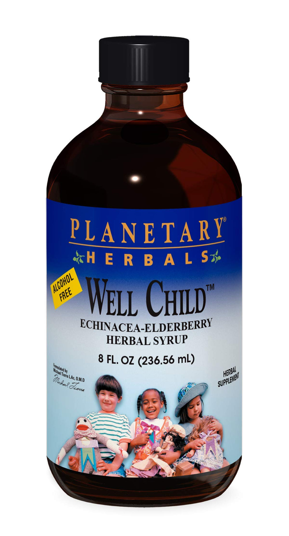 Bottle of Planetary Formulas Well Child Echinacea-Elderberry Syrup 8 fl oz