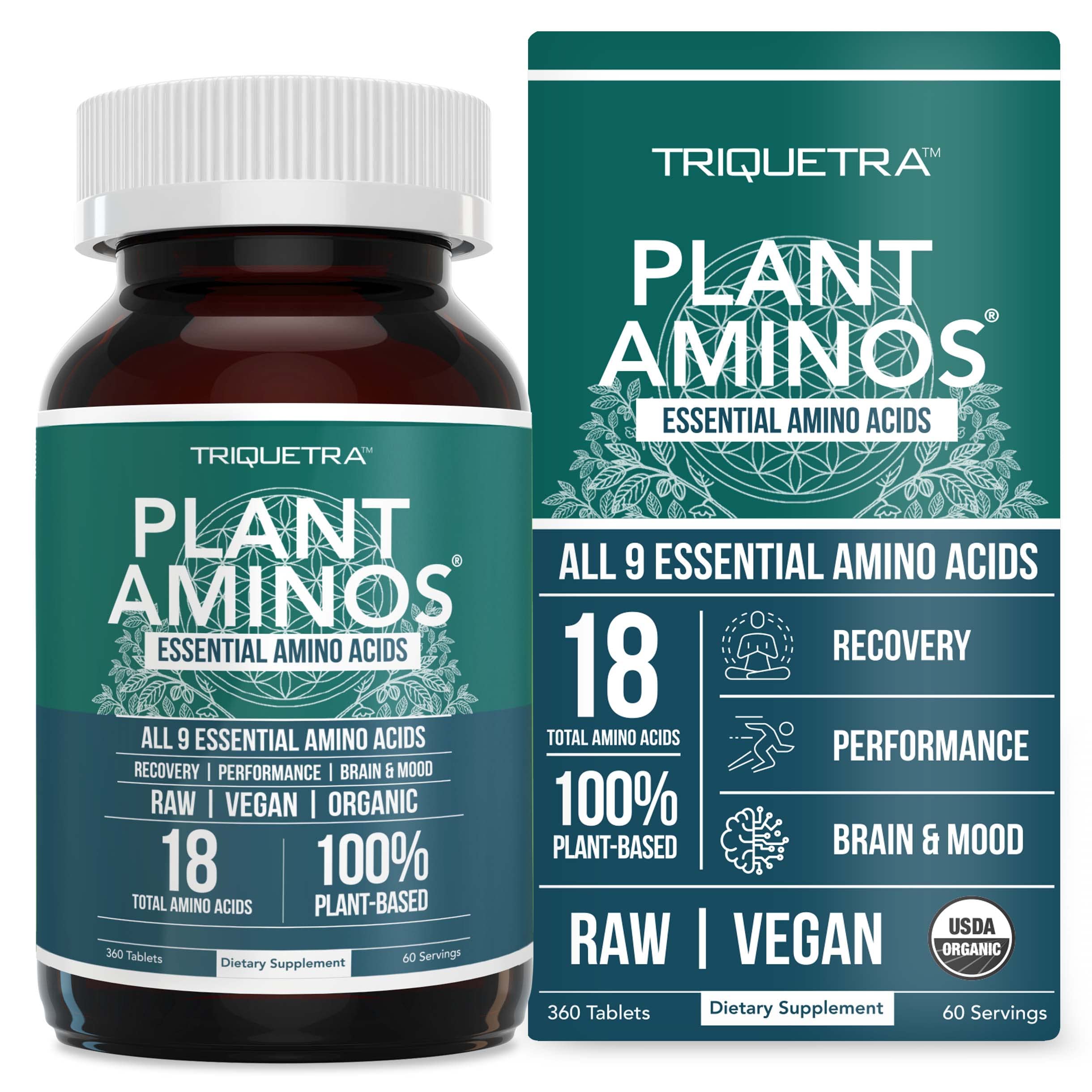 Front view of Plant Aminos bottle