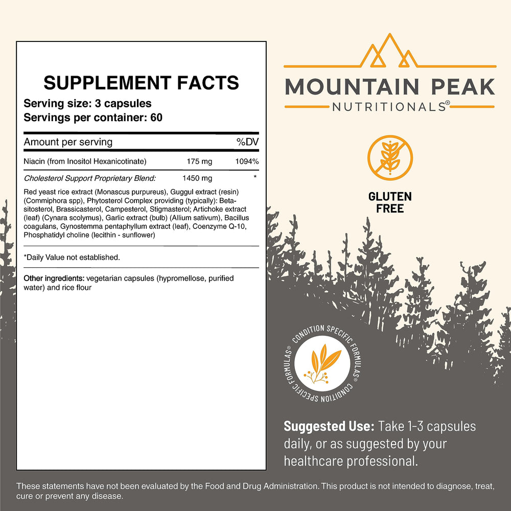 Plant-based cholesterol support formula in veggie capsules.