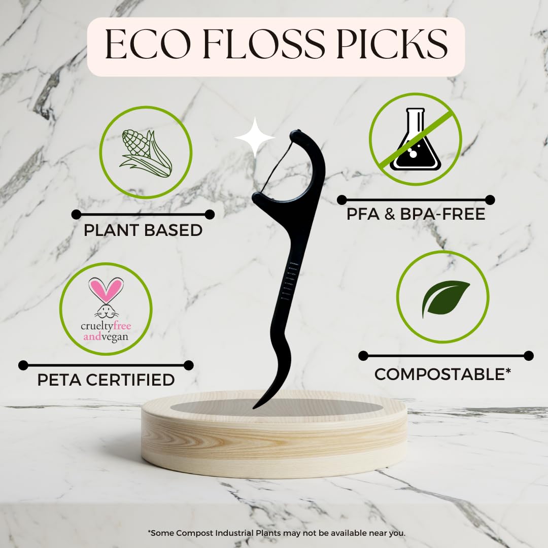 Plant-based eco floss picks made from PLA in bulk