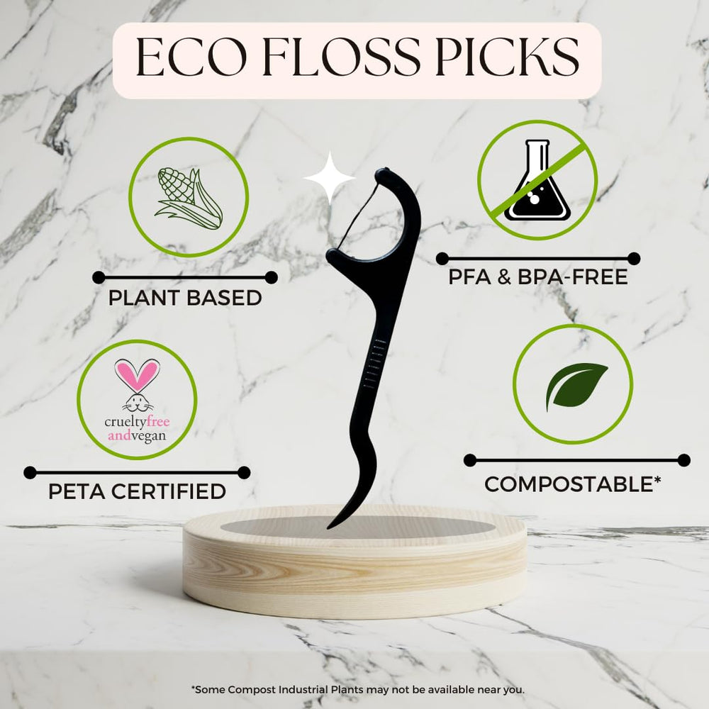Plant-based eco floss picks made from PLA in bulk