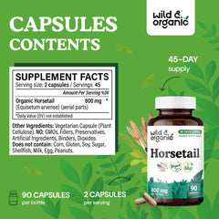 Plant-based vegan capsules containing horsetail extract