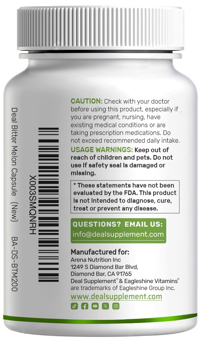 Plant-based, non-GMO bitter melon with berberine bottle image