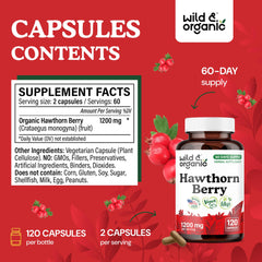 Plant-based vegan formula icon for hawthorn capsules.