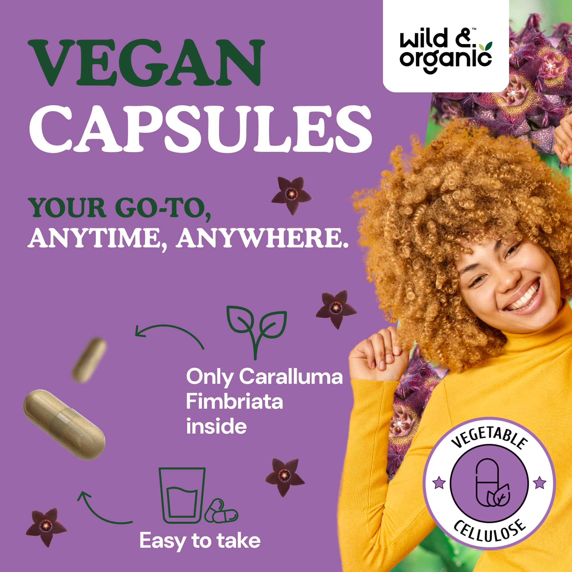 Plant-based vegan ingredients used in the supplement
