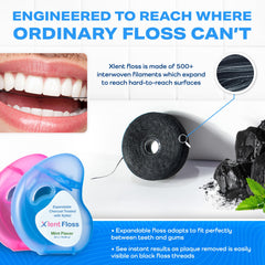 Plant-based wax and xylitol dental floss mint flavor graphic