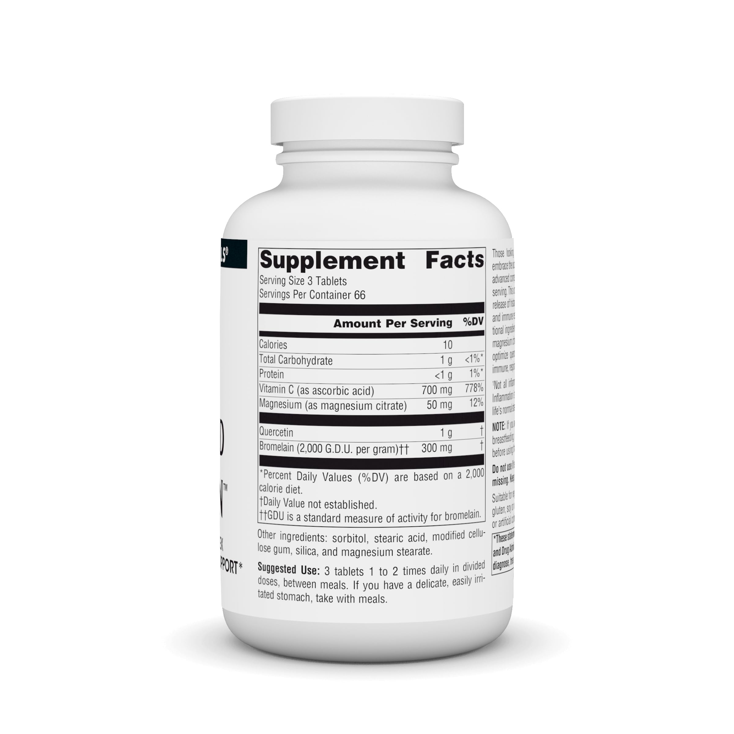 Plant-derived bioflavonoid quercetin supplement