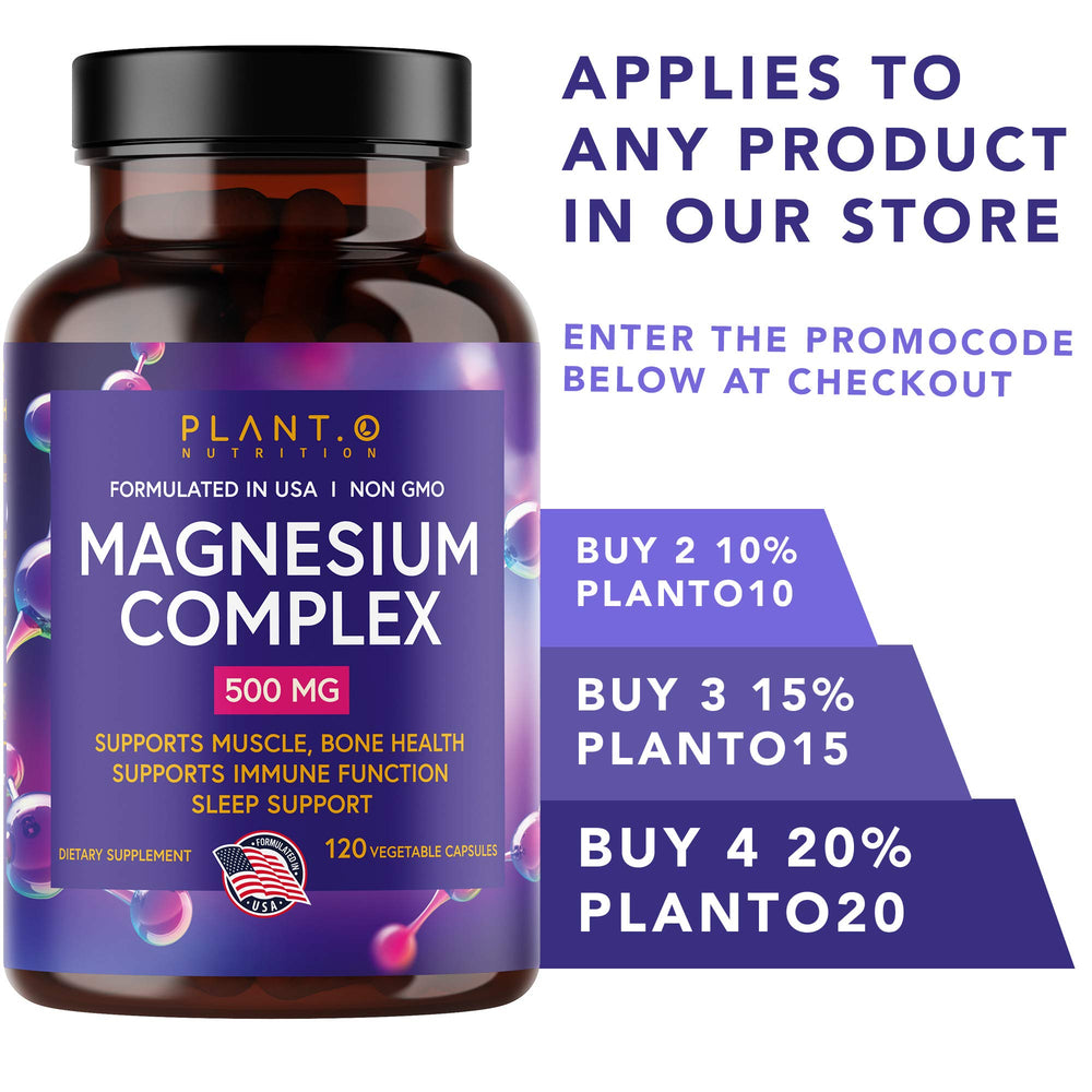 120 veggie capsules bottle of Plant.O magnesium