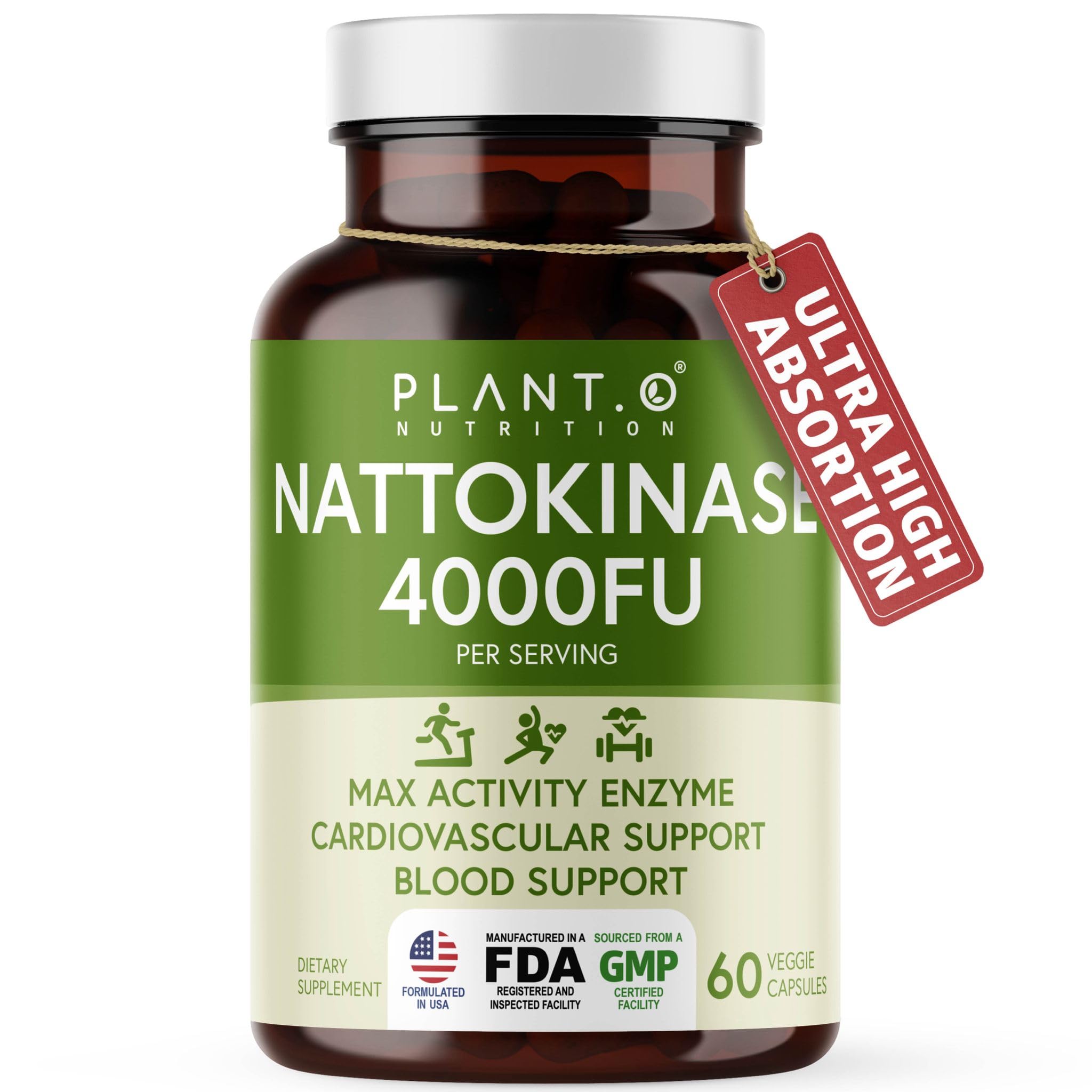 PLANT.O NUTRITION Nattokinase 4000 FU front view bottle