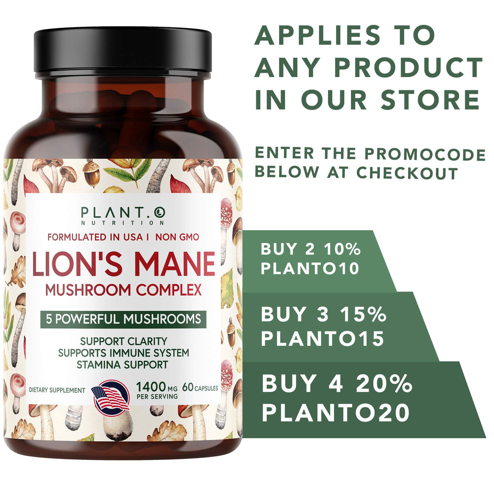 Packaging and branding of Plant.O Lion's Mane supplement