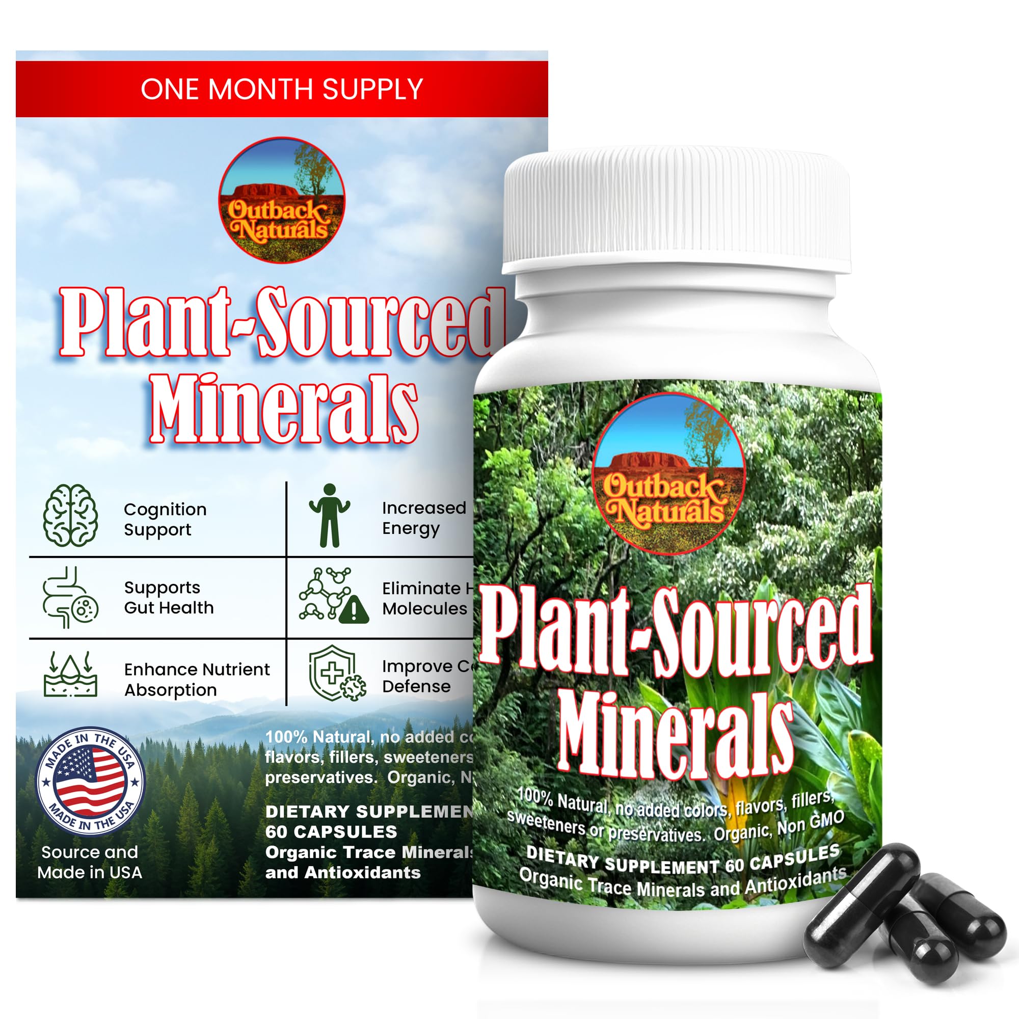 Bottle label showing Plant-Sourced Minerals