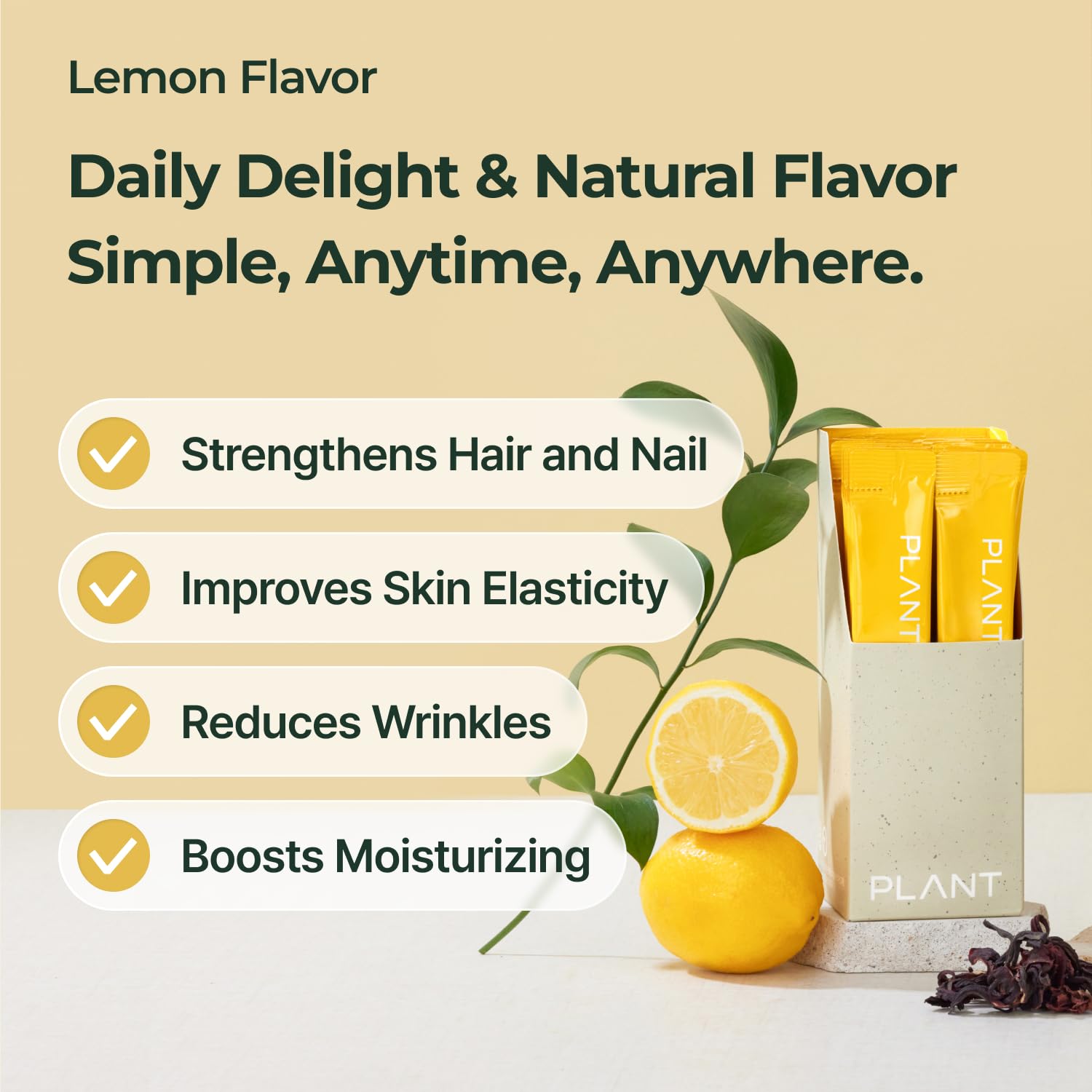 Close-up of 2,000mg plant-based collagen per serving on label