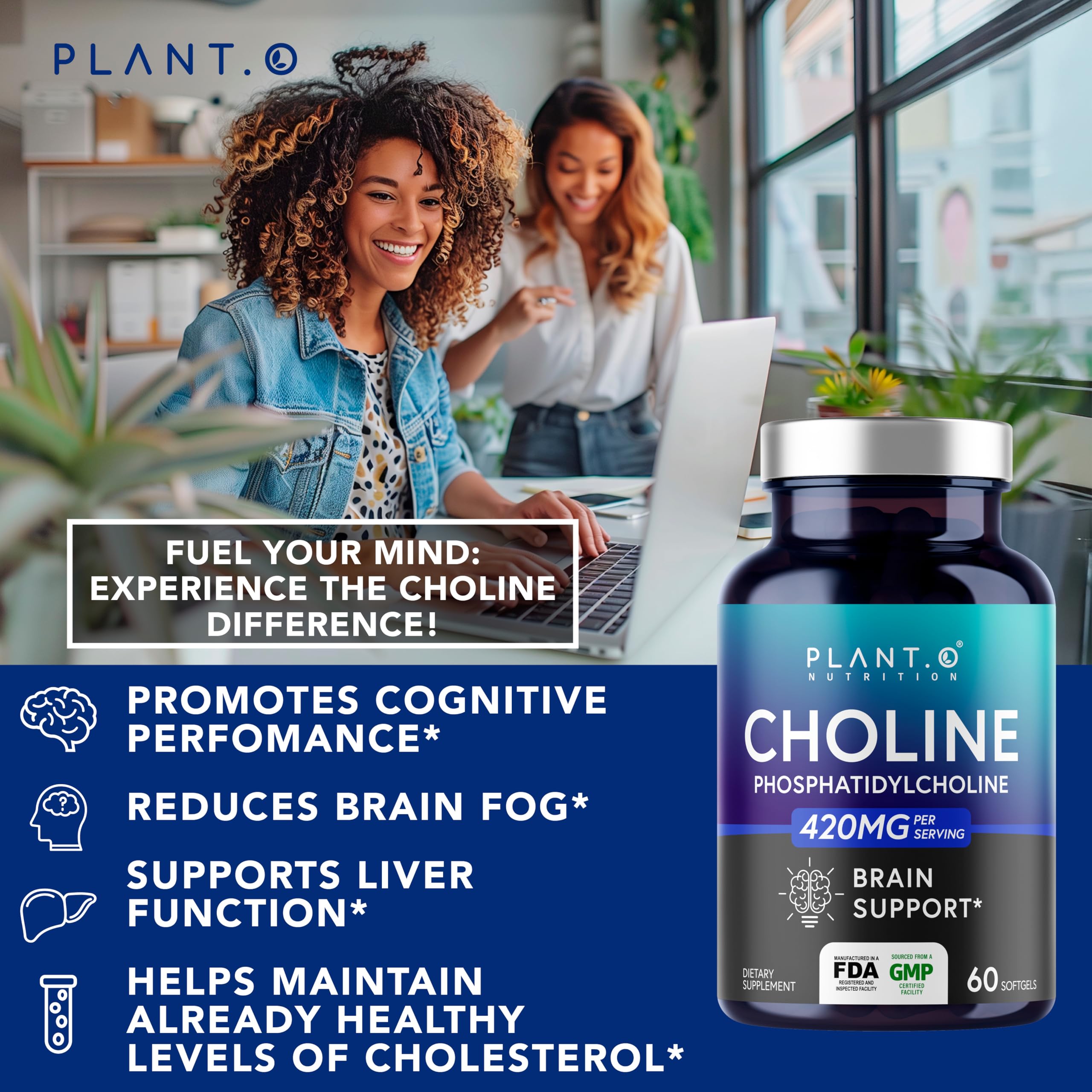 Choline sourced from natural soy lecithin