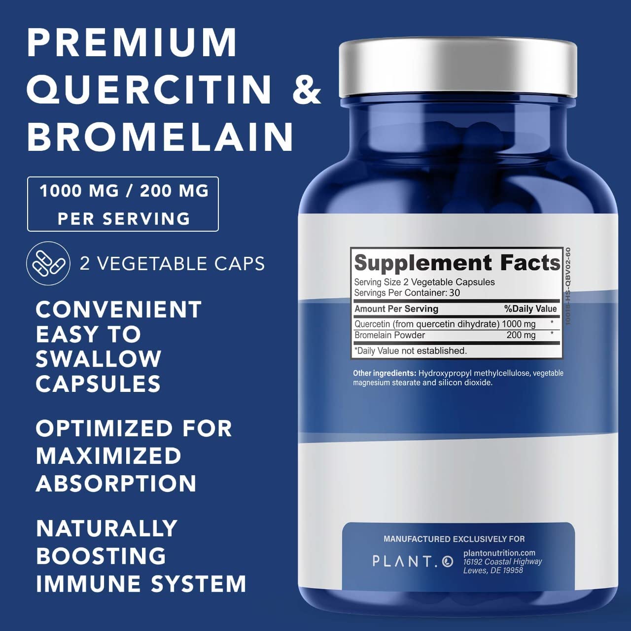 Quercetin with Bromelain bottle packaging