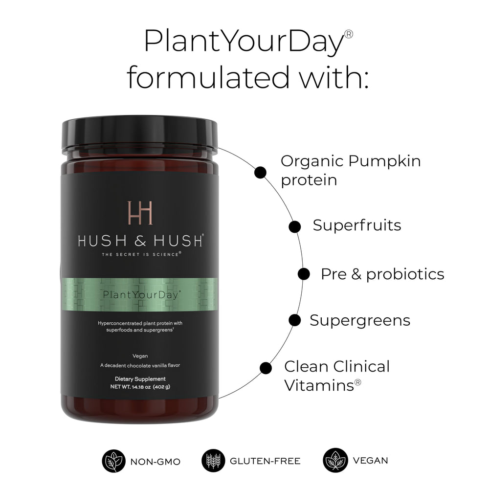 Hush & Hush PlantYourDay tub with label visible