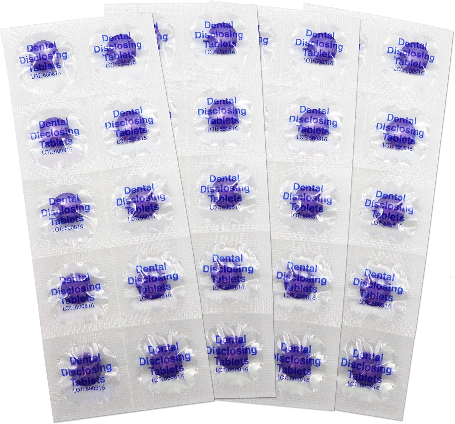 Plaqsearch disclosing tablets 40-pack showing blue old plaque and red new plaque color reveal.
