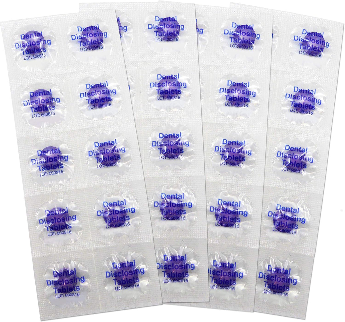 Plaqsearch disclosing tablets 40-pack showing blue old plaque and red new plaque color reveal.
