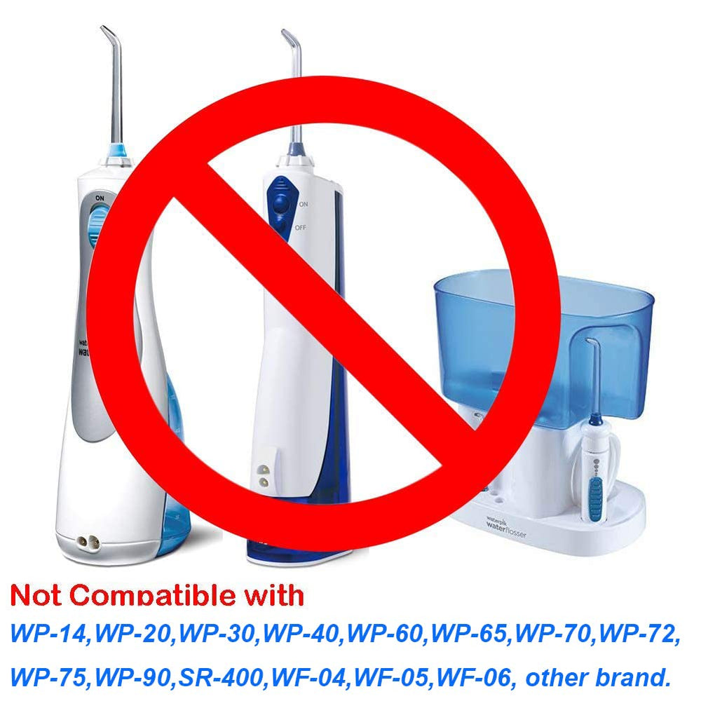 Packaging image of a 4-pack water flosser replacement tips