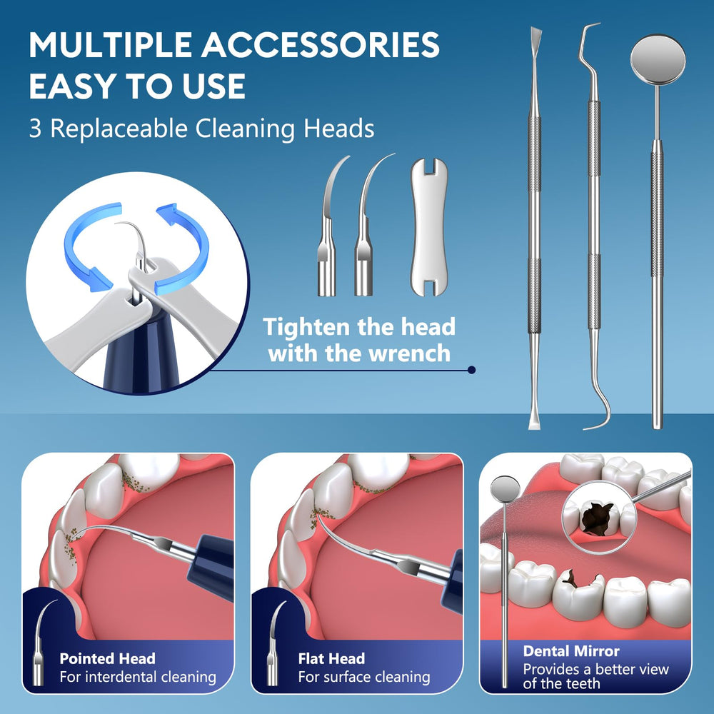 Close-up of LED ring light on dental cleaning tool