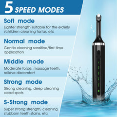 Rechargeable design with LED lighting at polishing head