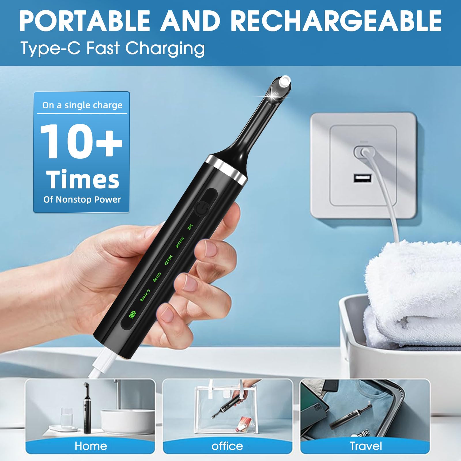 IPX6 waterproof rating and portable travel-friendly kit