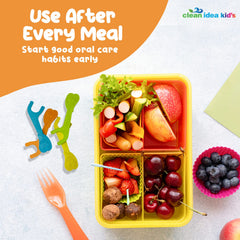 Plastic-free packaging for Clean Idea kids flossers on kraft paper