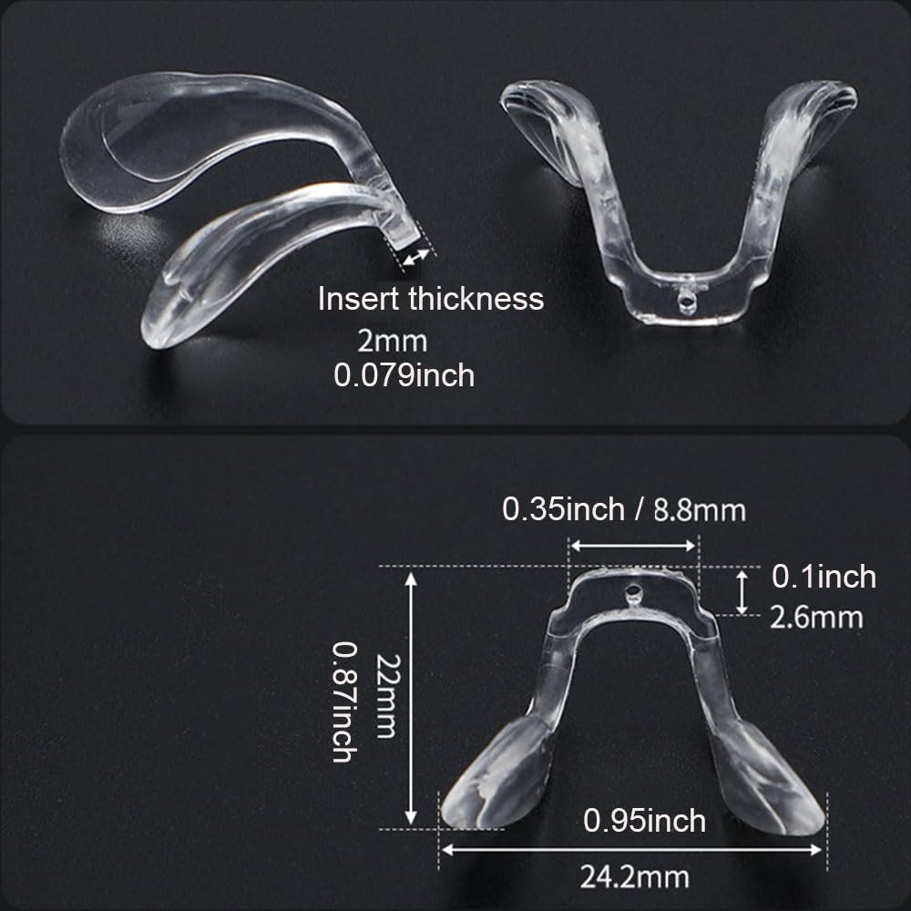 Plate glasses frame nose pads – silicone and plastic material