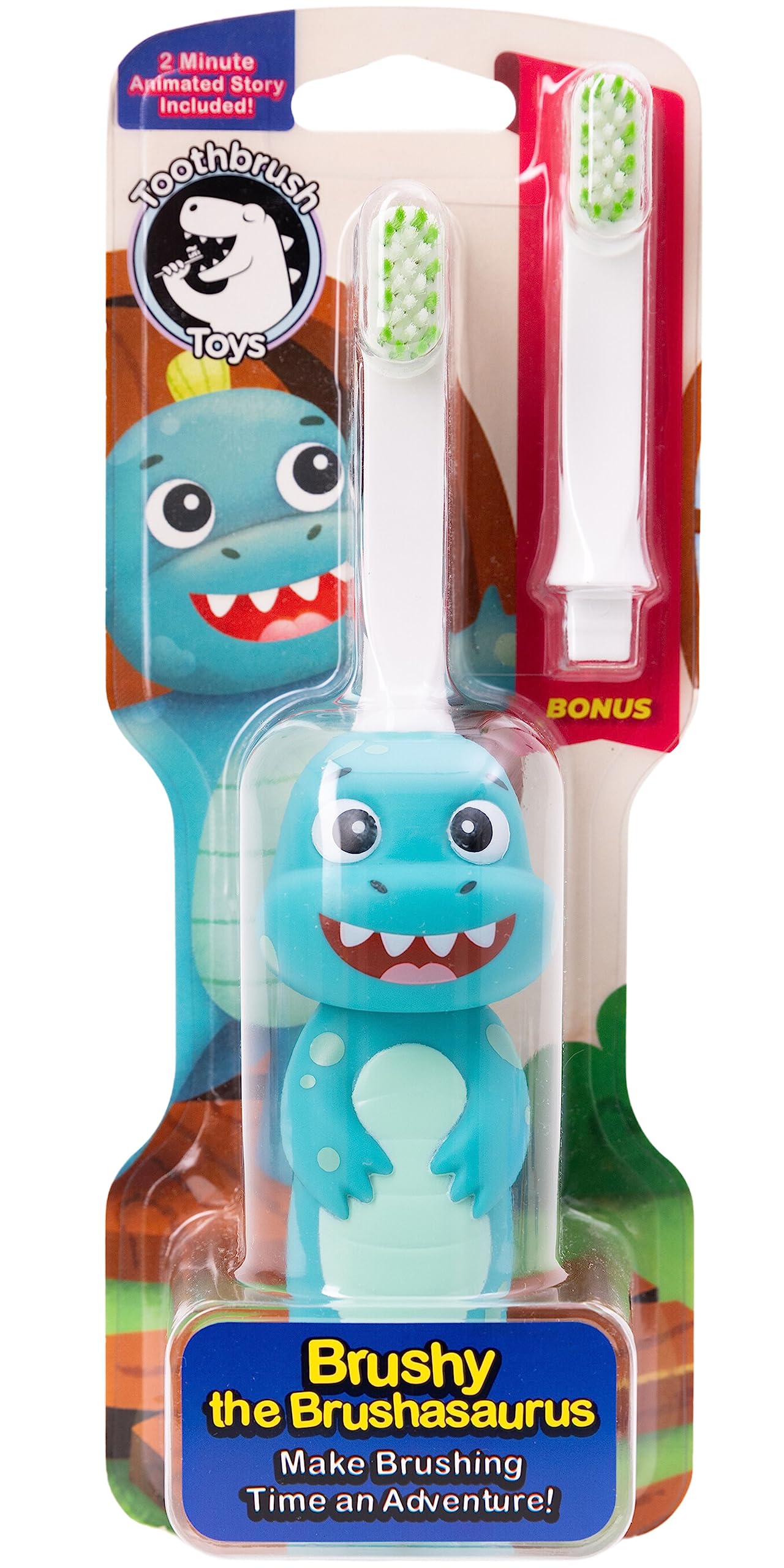 Playful brushing animation on the toy